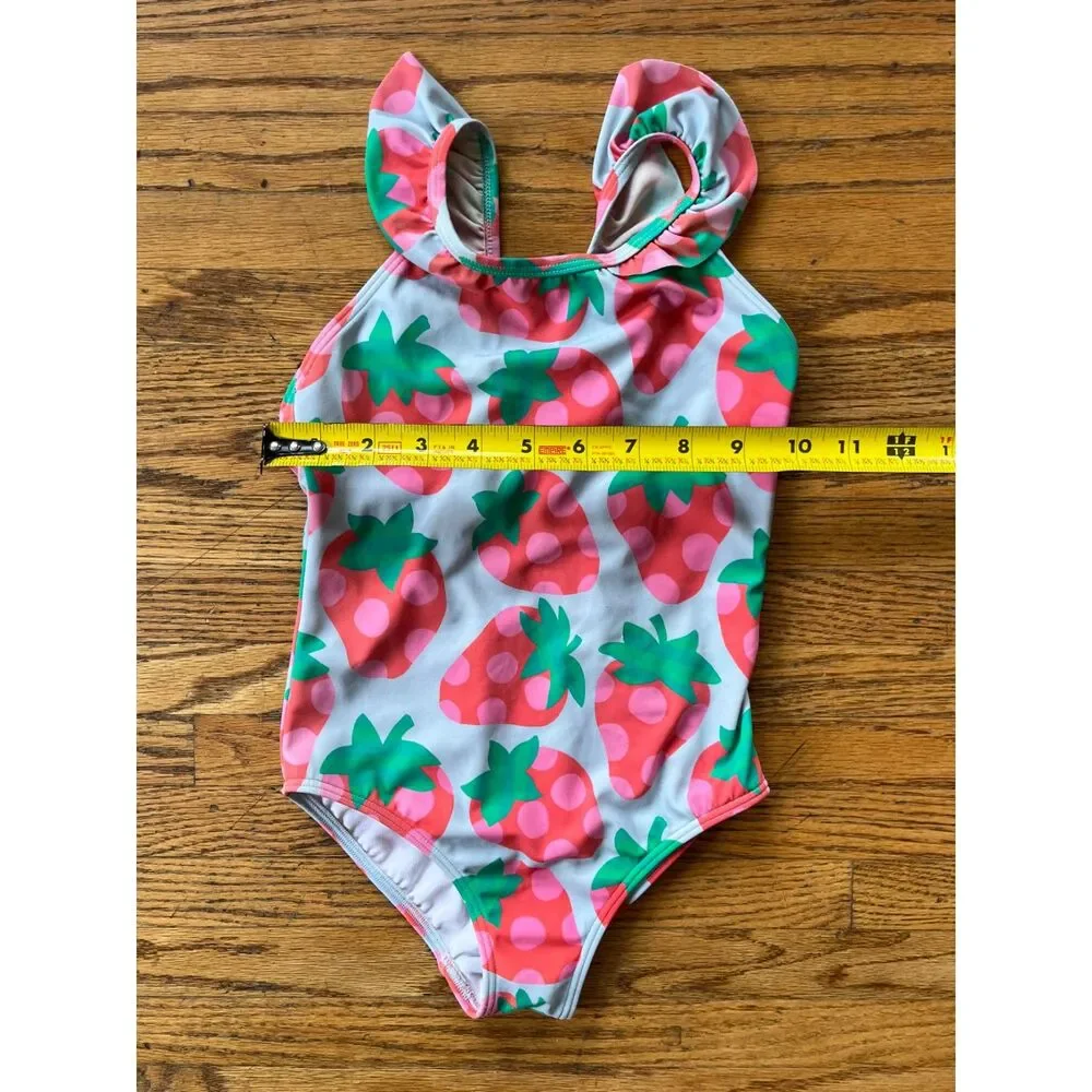 Mini BODEN Strawberry One Piece Swimsuit Swim Wear  Girls Size 5 - 6 Years